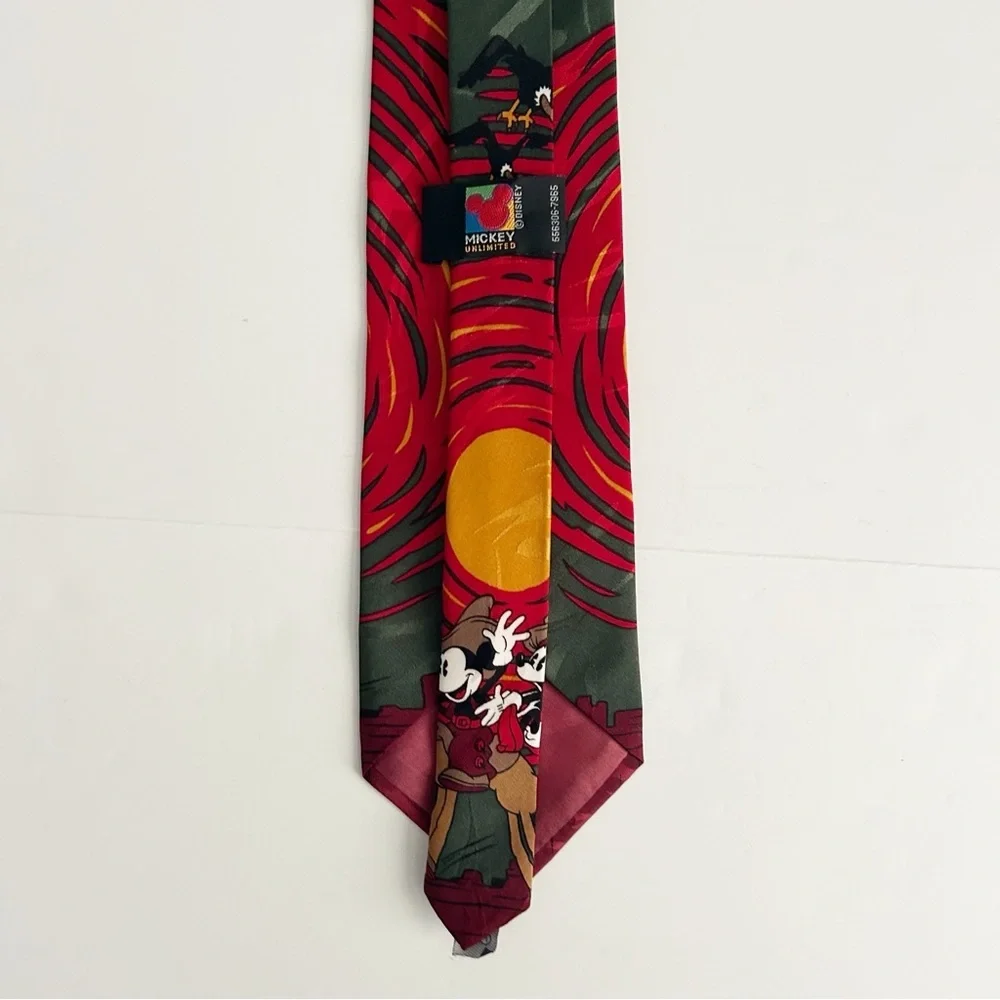Mickey Mouse Disney Art Print Tie - Red, Green, and Yellow